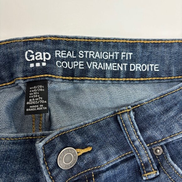 Gap Real Straight Women's size 6 Dark Wash Blue Denim jeans - Picture 2 of 4